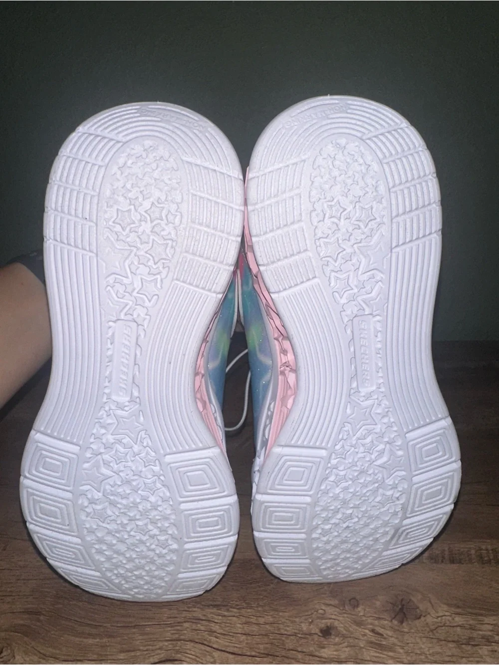 Skechers Kids Light-Up Rainbow Star Sneakers - Pink, Silver, Multicolor - Picture 8 of 8